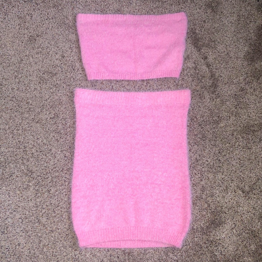 fashion nova fuzzy pink set